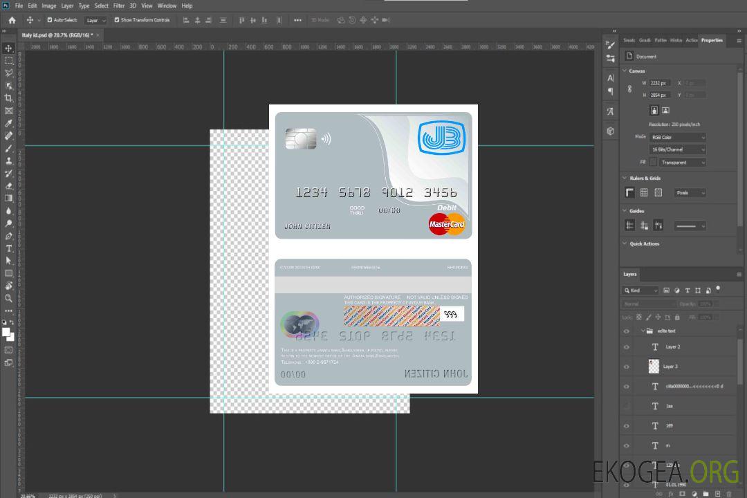Carte Mastercard de la banque Janata du Bangladesh template